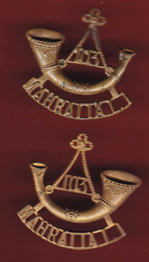 Indian Army 103rd Mahratta Light Infantry WW1 shoulder titles
