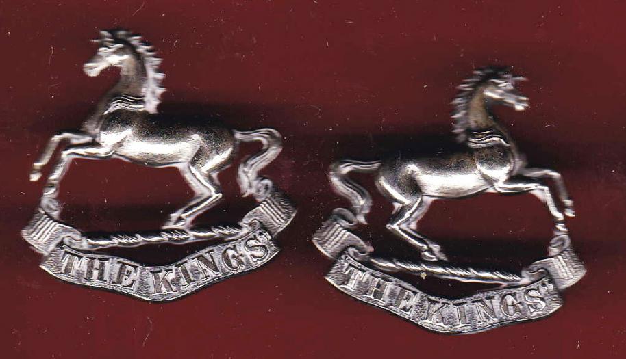 VB The King's Liverpool Regiment Victorian Officer's collar badges