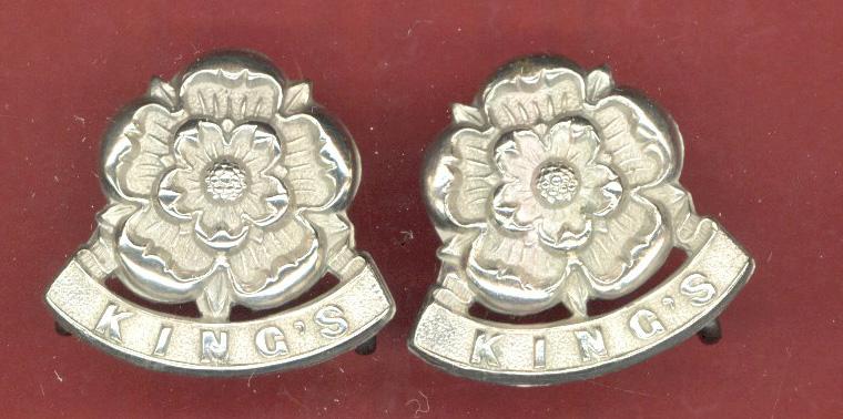 VB The King's Liverpool Regiment Victorian OR's collar badges