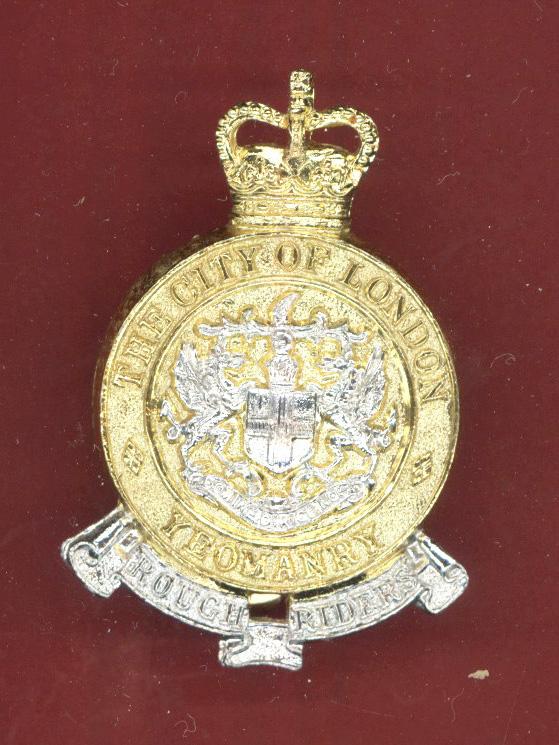 Rough Riders City of London Yeomanry staybright cap badge