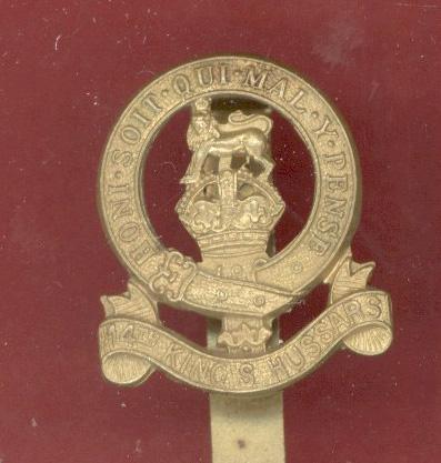 14th King's Hussars WW1 OR's field service cap badge