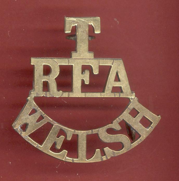 T / RFA / WELSH Royal Field Artillery WW1 shoulder title