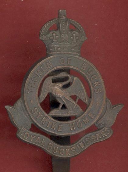 Royal Bucks Hussars bronze cap badge