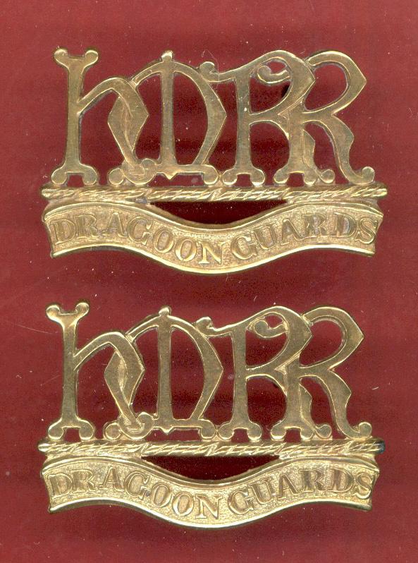 Boer War H.M.R.R. / DRAGOON GUARDS collar badges / shoulder titles