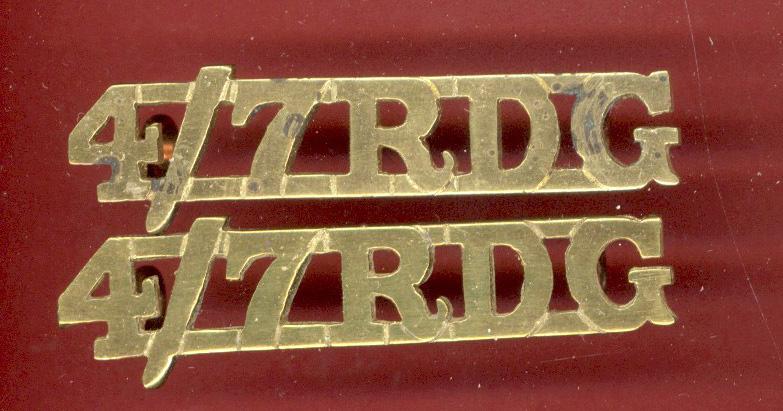 4/7RDG 4th/7th Royal Dragoon Guards Officer's shoulder title