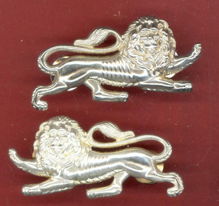 The King's Own Royal Border Regiment Officer's collar badges