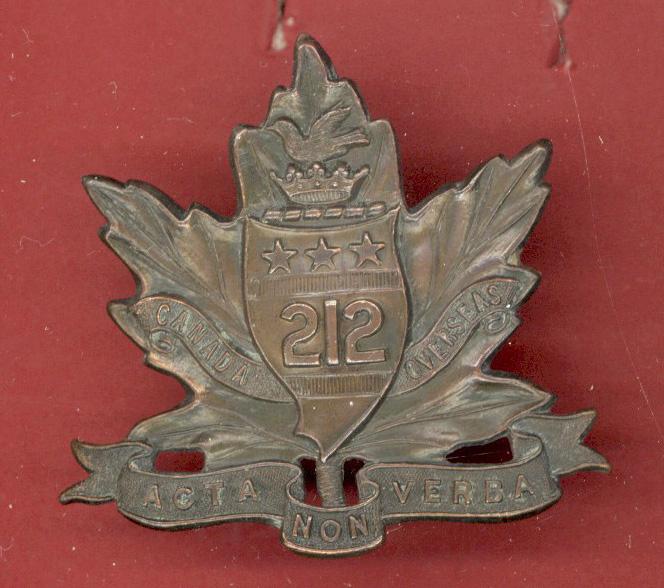 Canadian 212th Winnipeg Americans Bn. WW1 CEF cap badge