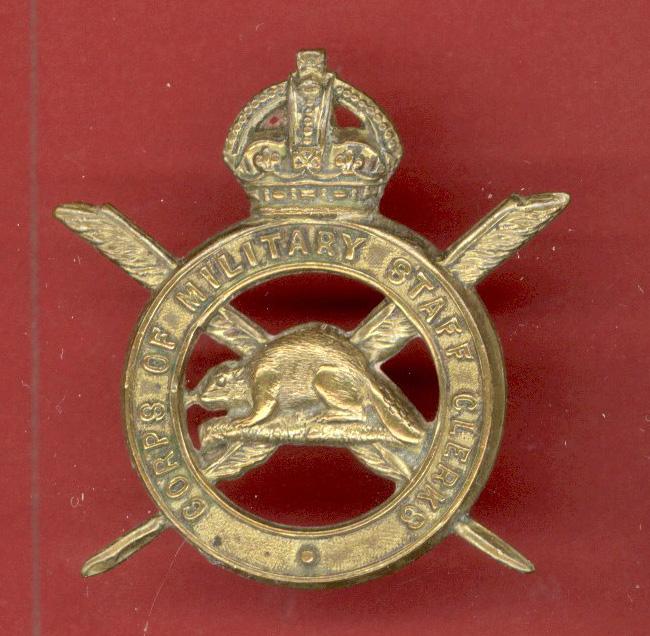 Canadian Corps of Military Staff  Clerks WW1 CEF cap badge