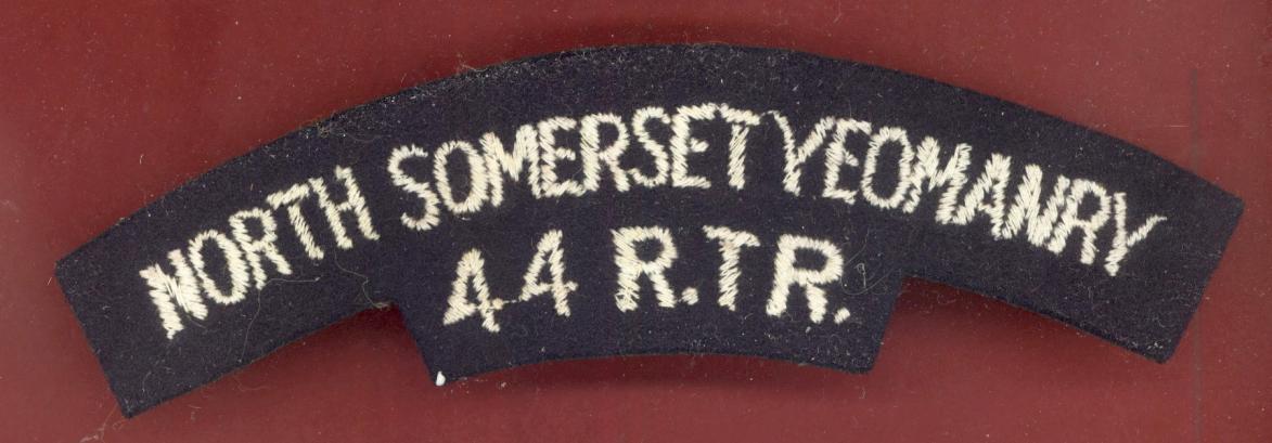 NORTH SOMERSET YEOMANRY / 44 R.T.R. cloth shoulder titles