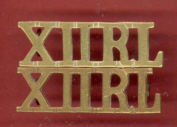 XIIRL 12th Royal Lancers OR's shoulder titles