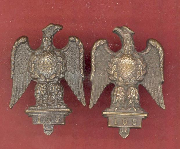 1st Royal Dragoons Officer's OSD collar badges.