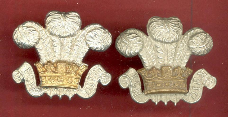 3rd Prince of Wales Dragoon Guards WW1 OR's collar badges