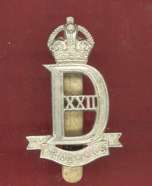 22nd Dragoons WW2 OR's cap badge