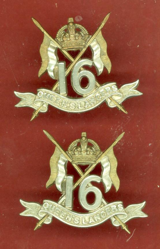 16th Queen's Lancers Edwardian OR's collar badges
