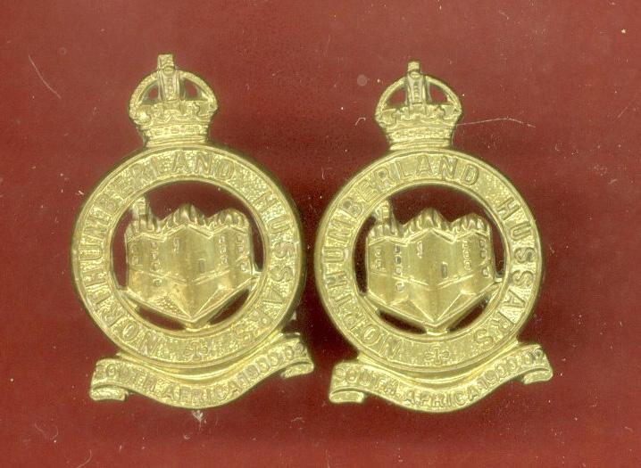 Northumberland Hussars Yeomanry WW1 collar badges