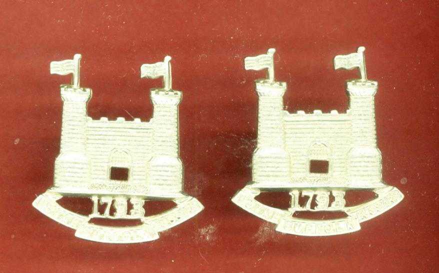 Loyal Suffolk Hussars Yeomanry OR's collar badges