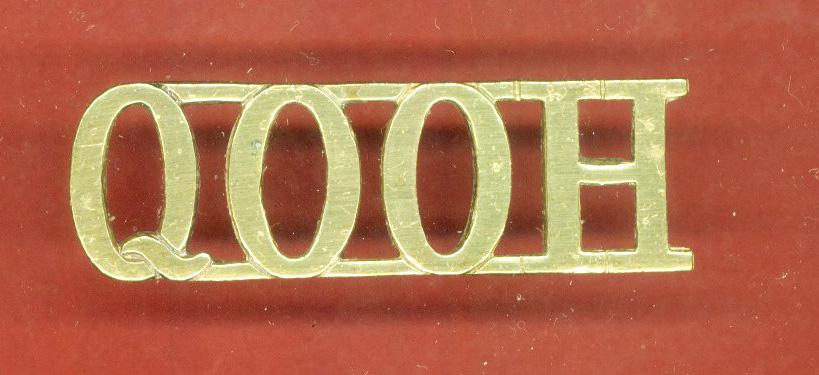 Q.O.O.H. Queen's Own Oxfordshire Hussars WW1 shoulder title