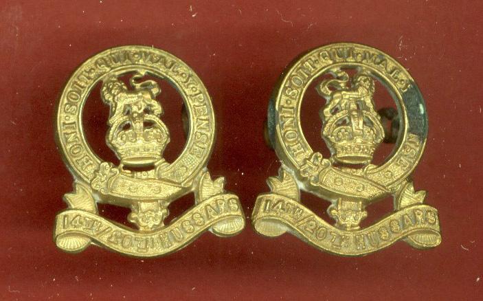 14th/20th King's Hussars OR's collar badges