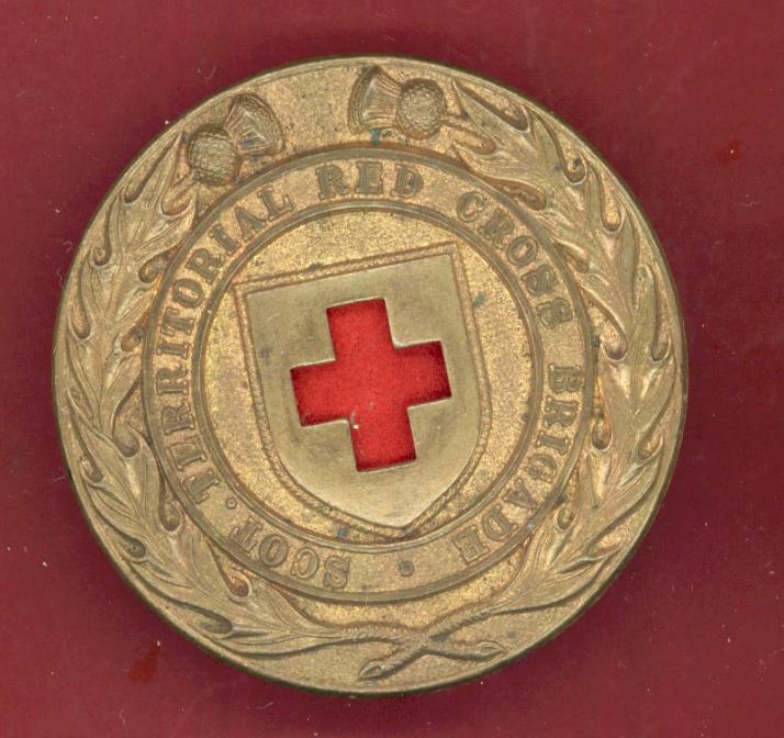 Scottish Scot Territorial Red Cross Brigade Victorian cap badge