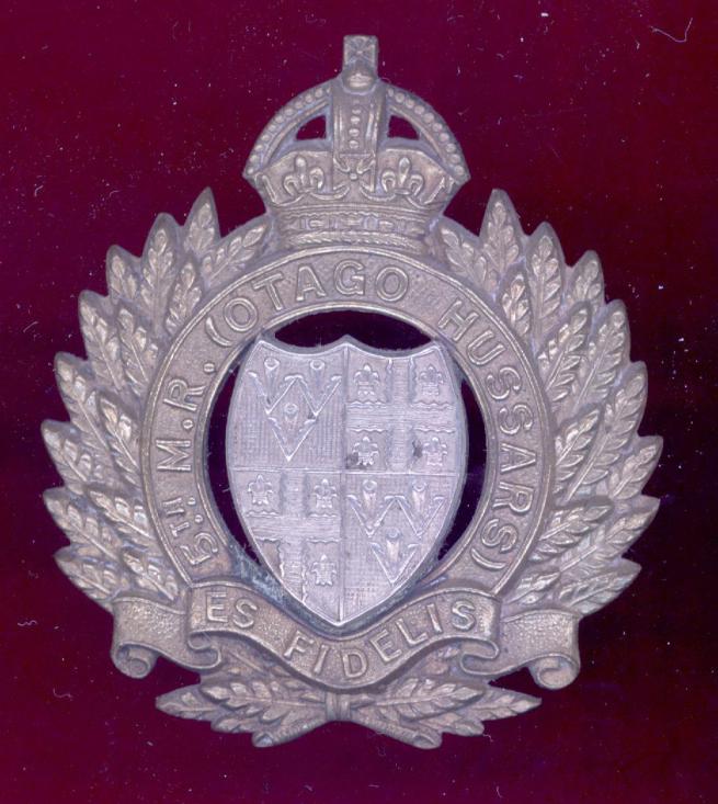 New Zealand 5th Otago Hussars Mounted Rifles cap badge