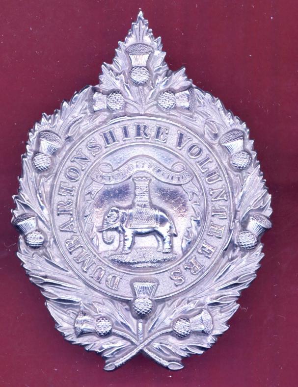 Scottish. 1st Dumbartonshire Volunteer Rifle Corps Officer's, SNCO's  glengarry badge circa 1887-1908.