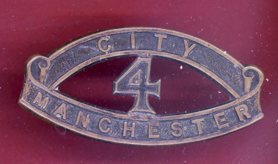 CITY / 4 / MANCHESTER Manchester Pals Bns. WW1 shoulder title