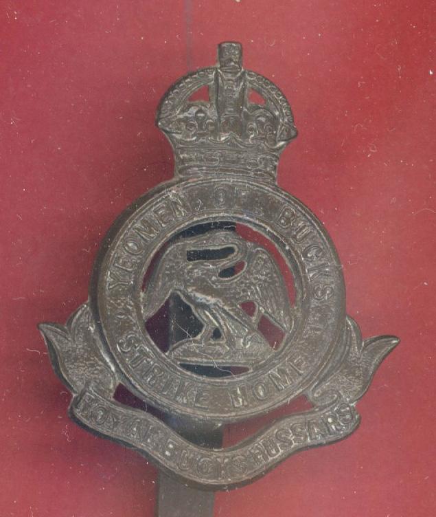Royal Bucks Hussars Yeomanry bronze cap badge