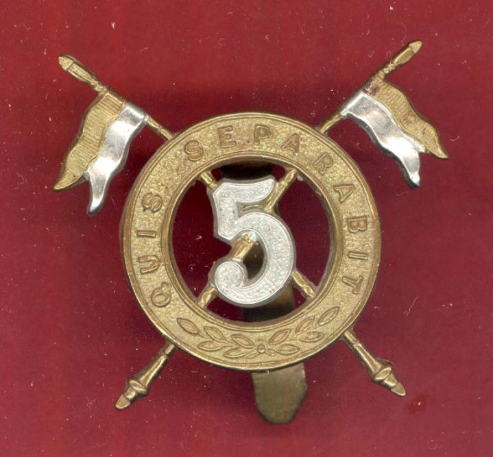 5th Royal Irish Lancers WW1 OR's cap badge