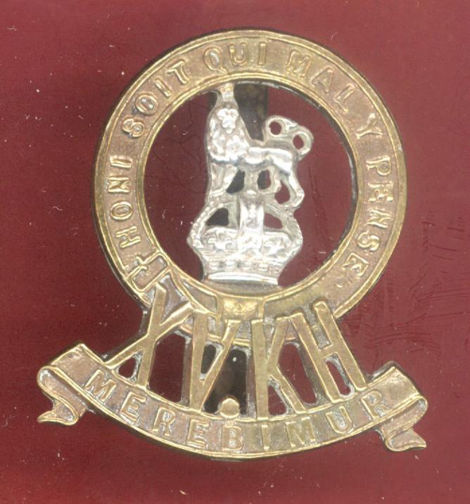 15th King's Hussars WW1 OR's cap badge