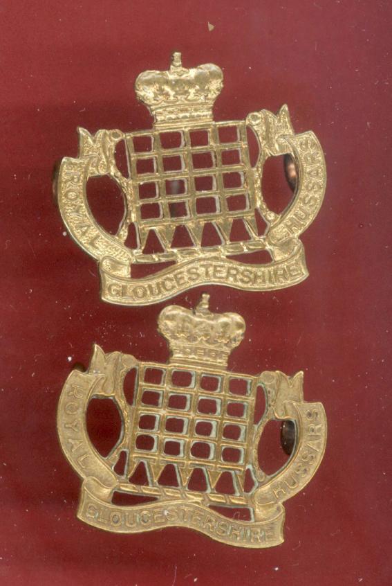 Royal Gloucestershire Hussars Yeomanry OR's collar badges