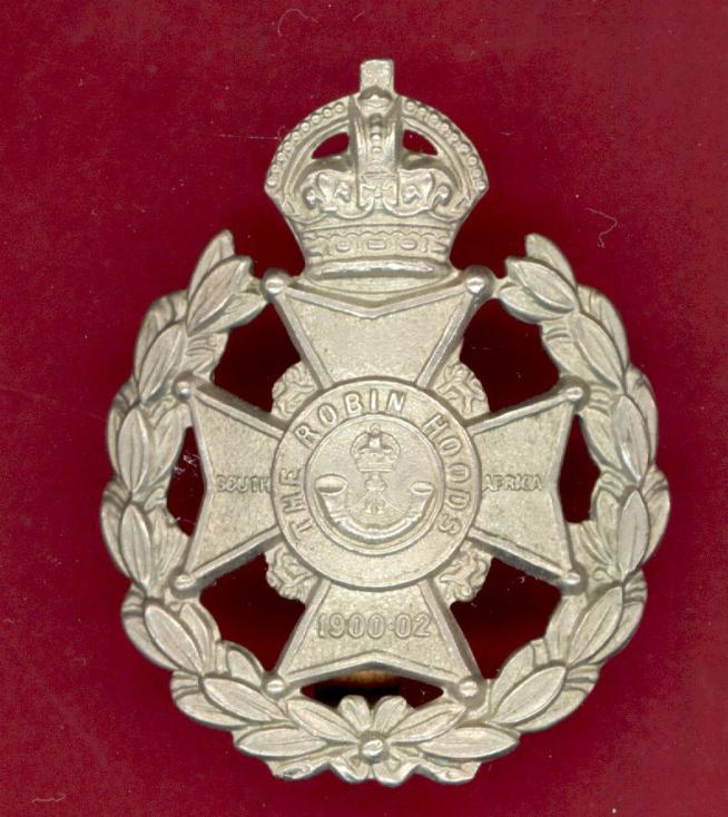 The Robin Hood Rifles WW1 OR's cap badge