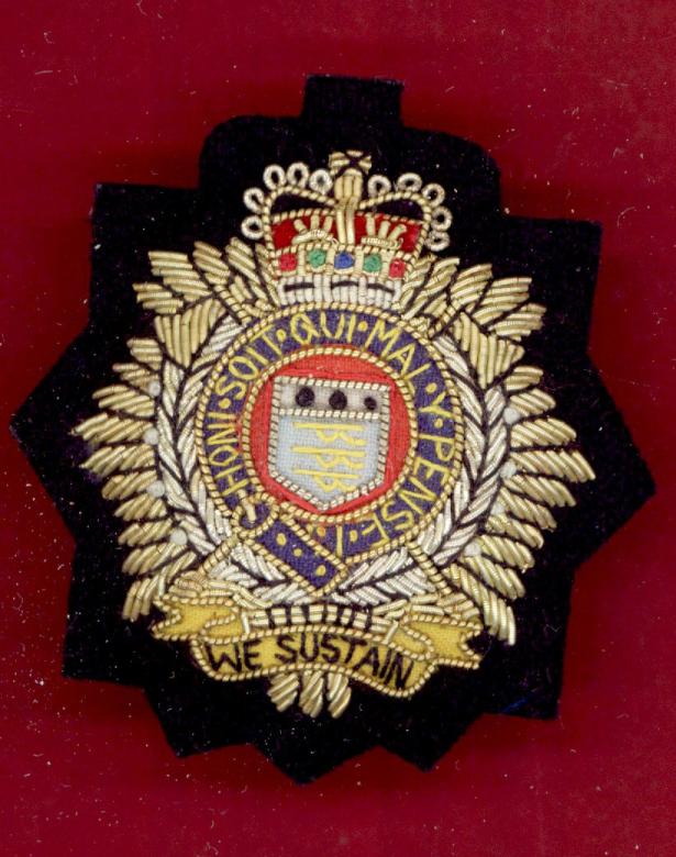Royal Logistic Corps Officer's bullion beret badge