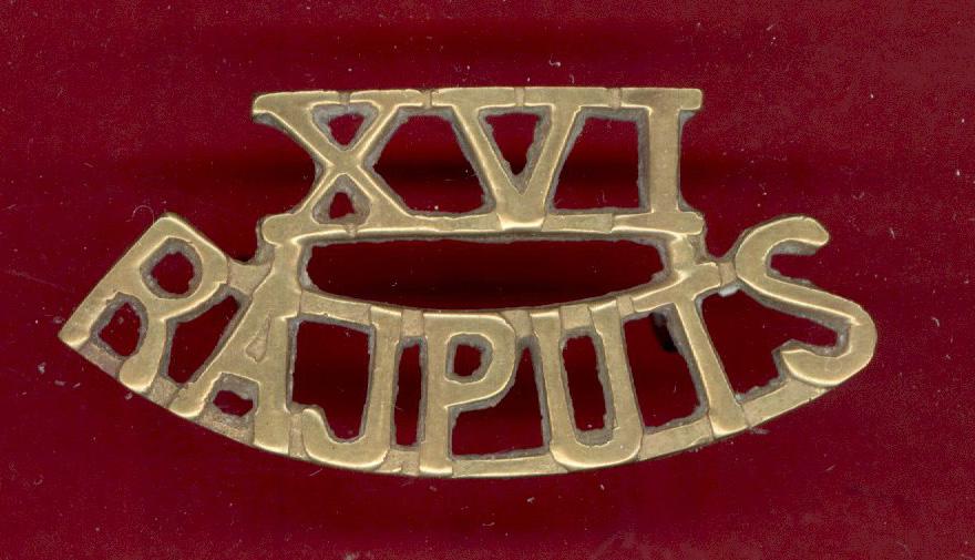 Indian Army 16th Rajputs Regiment WW1 shoulder title