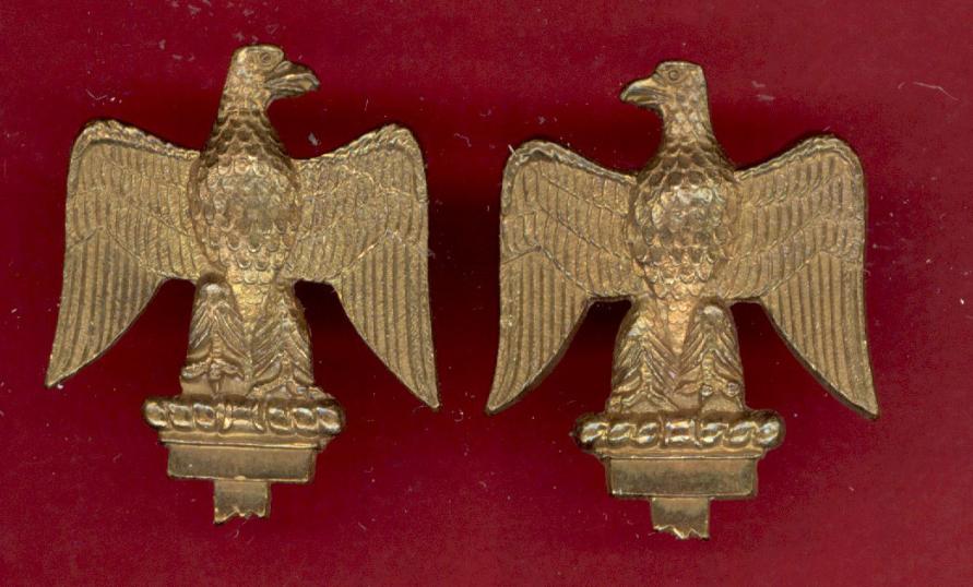 The Essex Regiment Officer’s gilt collar badges.