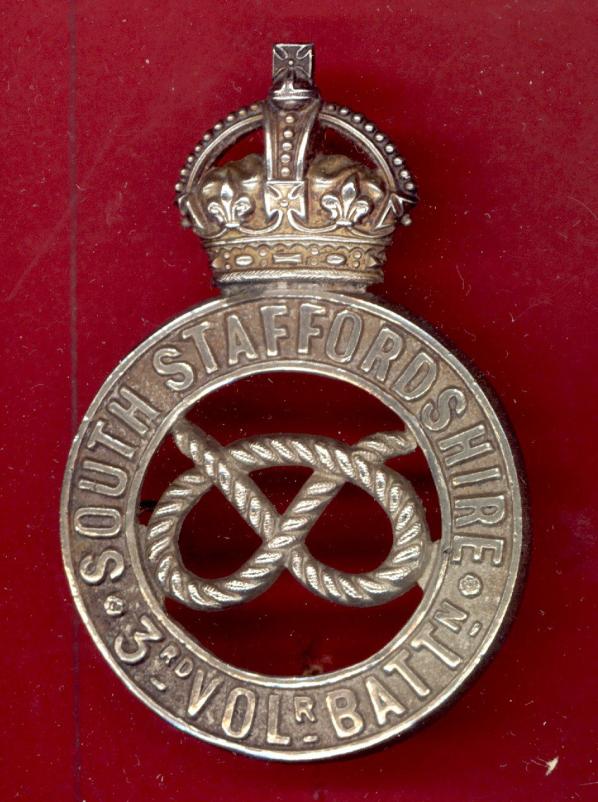 3rd VB South Staffordshire Regiment Edwardian Officer / SNCO's glengarry badge