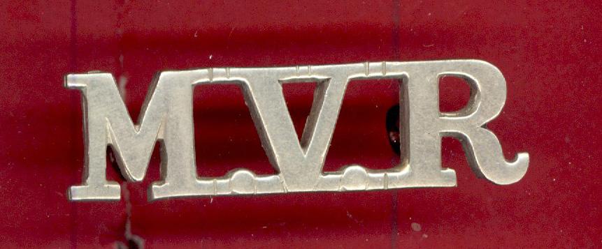 Indian Army M.V.R. Moulmein Volunteer Rifles WW1 shoulder title