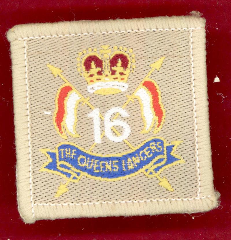 16th/5th Queen's Royal Lancers cloth beret badge