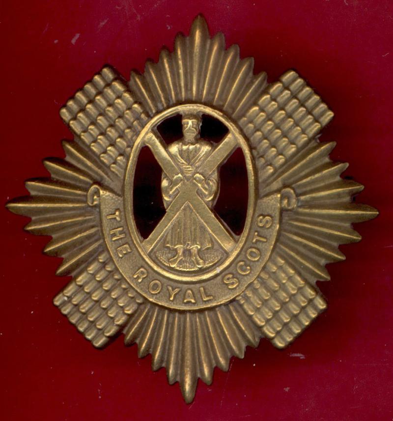 Scottish Royal Scots WW1  economy glengarry badge