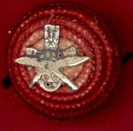 1st King George's Own Gurkha Rifles Officer's corded boss badge