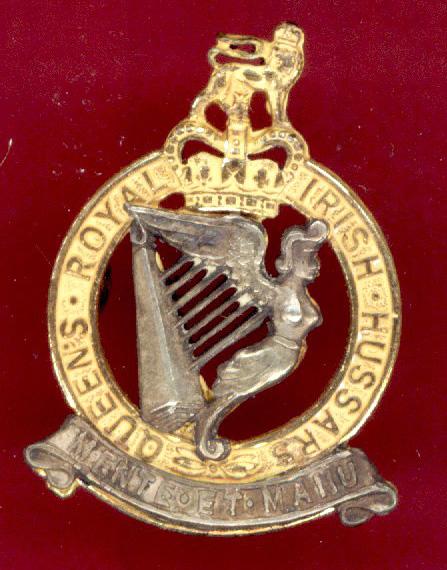 Queen's Royal Irish Hussars Officer's collar badge