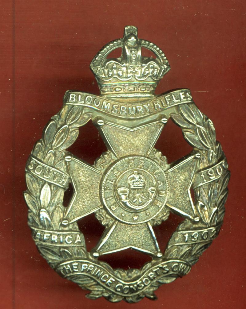 Bloomsbury Rifles Officer's cap badge circa 1905-08 .