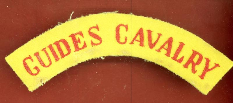 Indian Army GUIDES CAVALRY WW2 cloth shoulder title