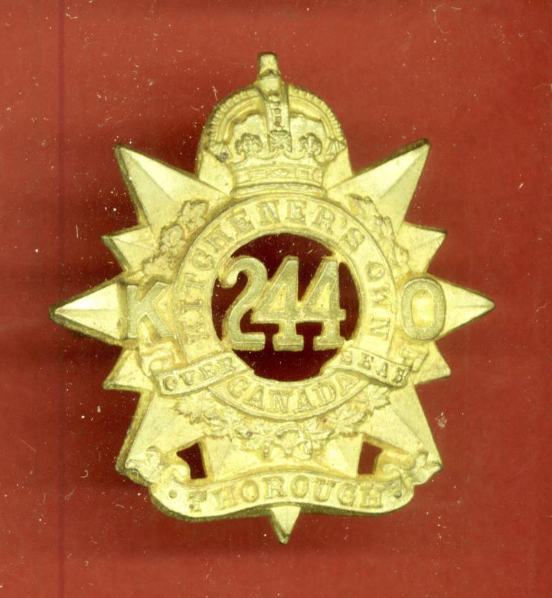 Canadian 244th Montreal, Kitchener's Own Bn. WW1 CEF cap badge