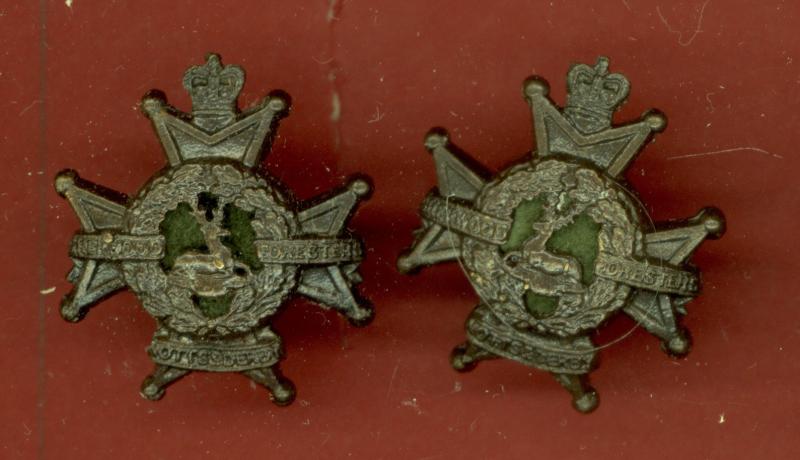 The Sherwood Foresters Notts & Derby Regiment Officers EIIR OSD collar badges