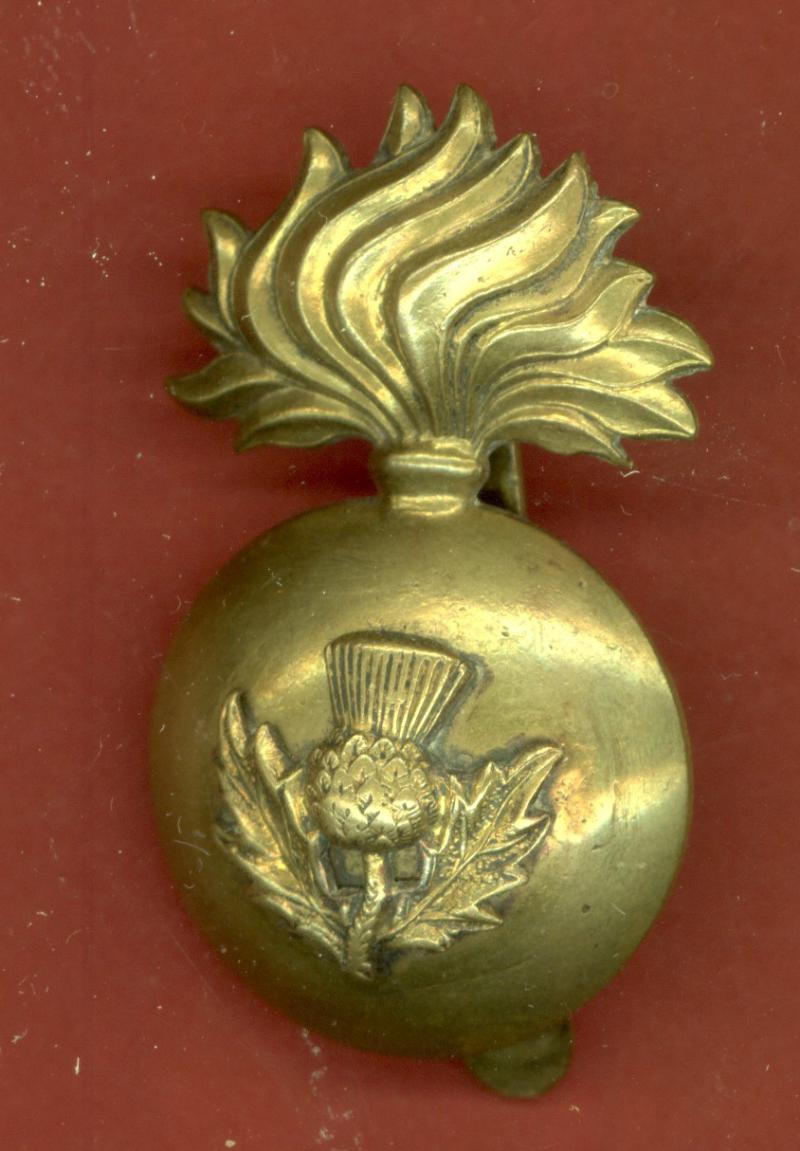 Scottish, Royal Scots Fusiliers Edwardian OR's  cap grenade