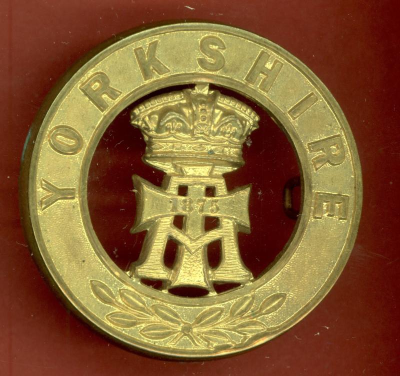 Alexandra P.O.W. Yorkshire Regiment. Victorian OR's helmet plate centre.