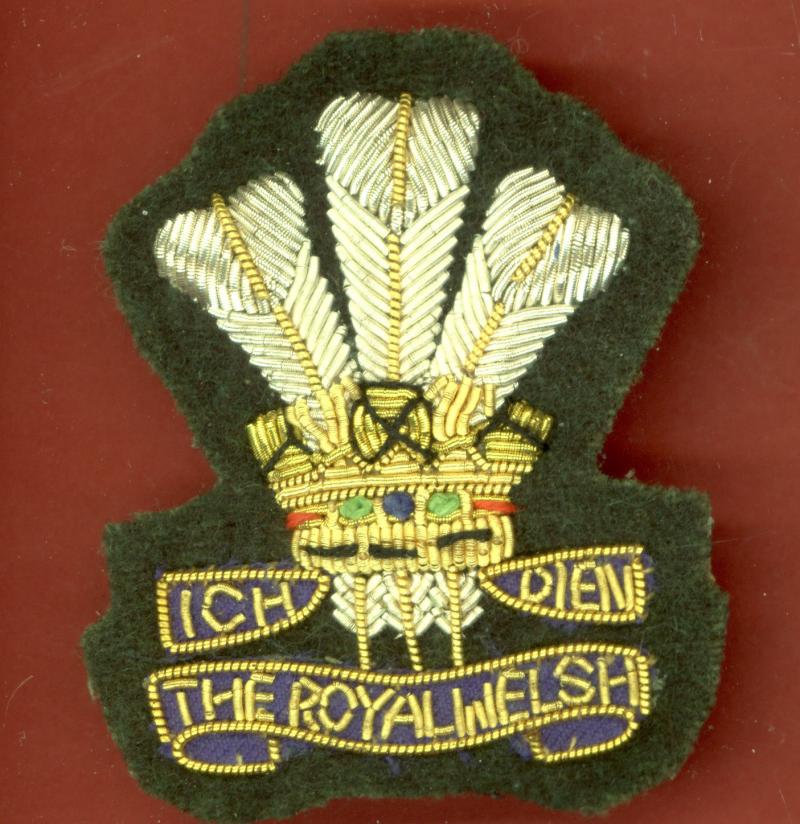 The Royal Welsh Regiment Officer bullion beret badge