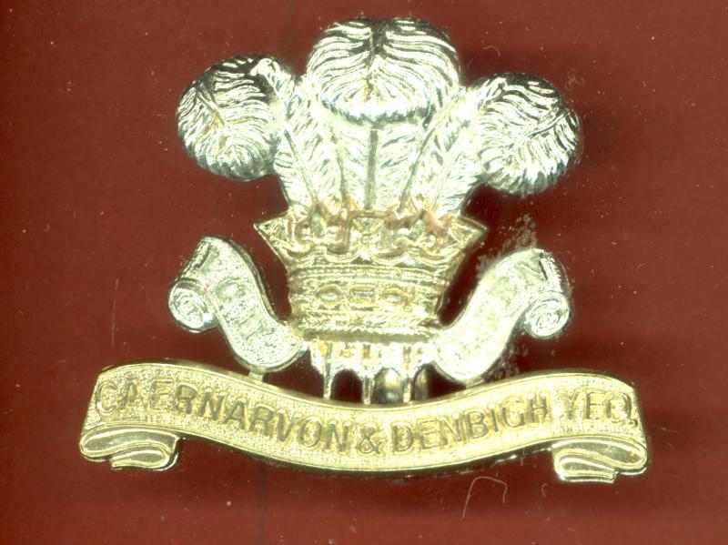 Caernarvon & Denbigh Yeomanry staybright cap badge