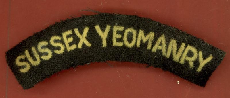 Sussex Yeomanry cloth shoulder title