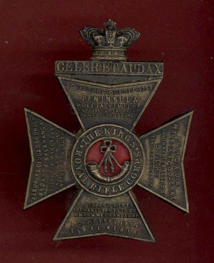 King's Royal Rifle Corps Victorian OR's glengarry badge